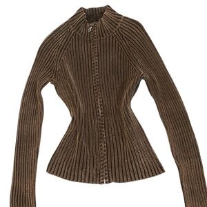 Sonoma Women's Chocolate Ribbed Cardigan